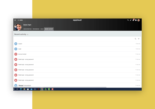 User activity view