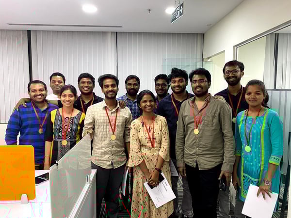 Winning tea, hackathon, applaud