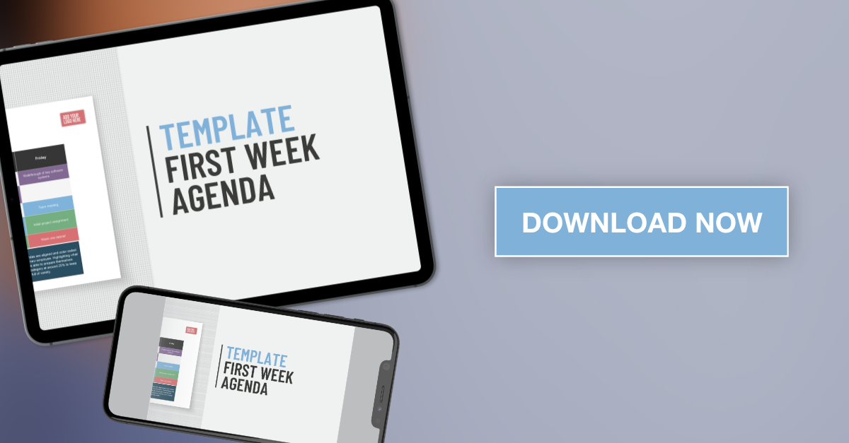 Applaud HR First Week Agenda Template download graphic