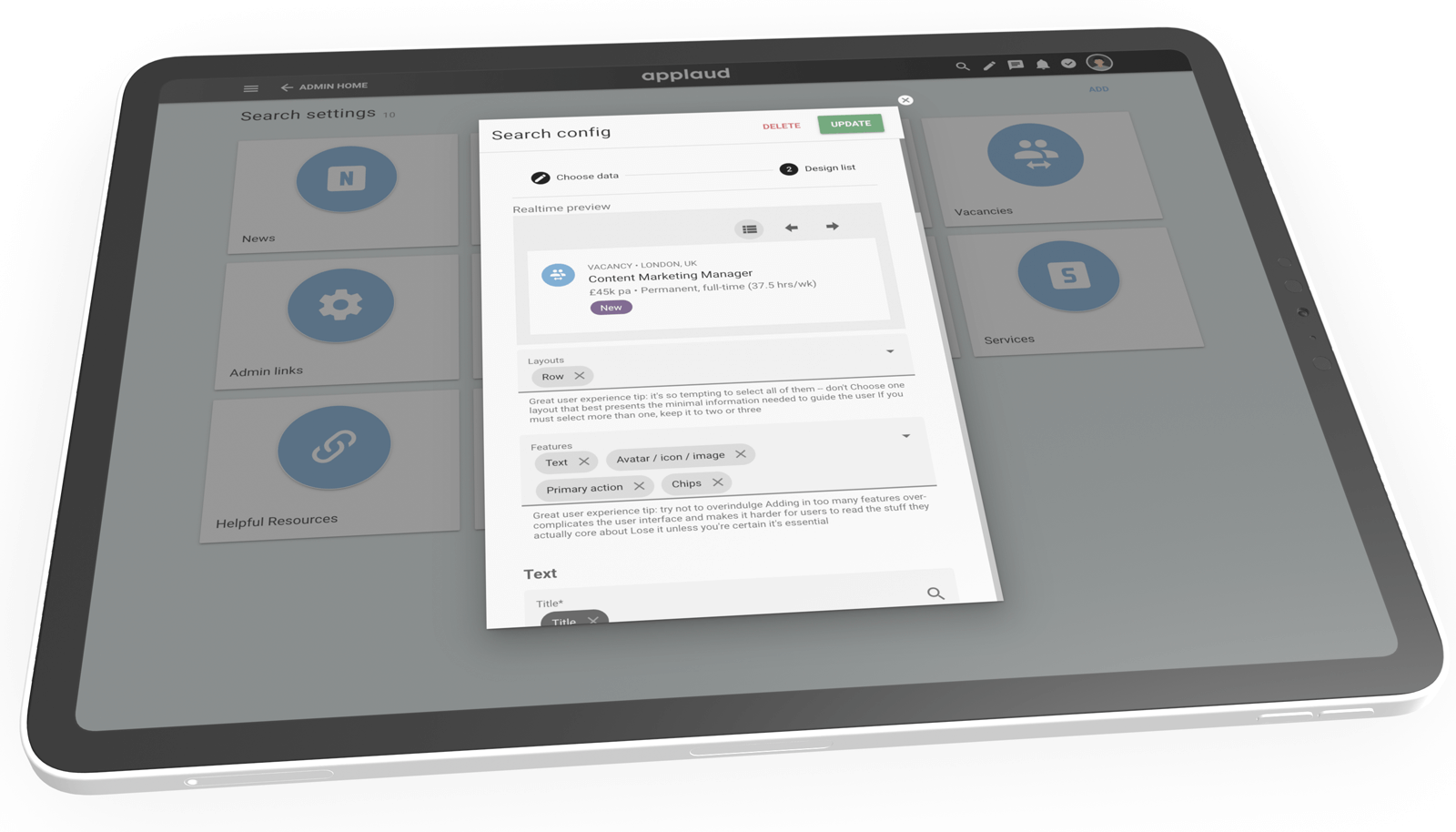 Applaud's powerful search is gloriously easy to configure
